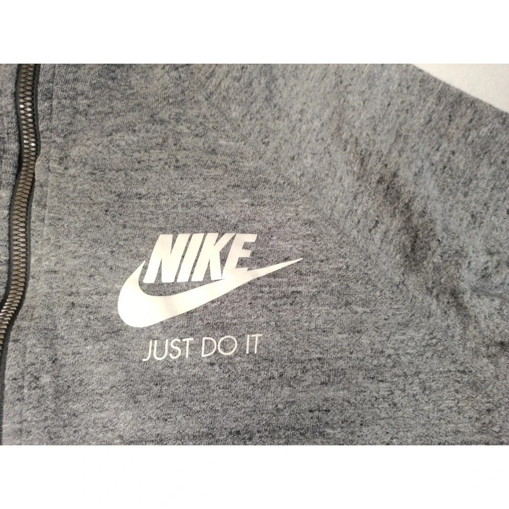 Nike Women Gym Vintage Full Zip Hoodie Heather Grey‎ Medium CJ1694-071